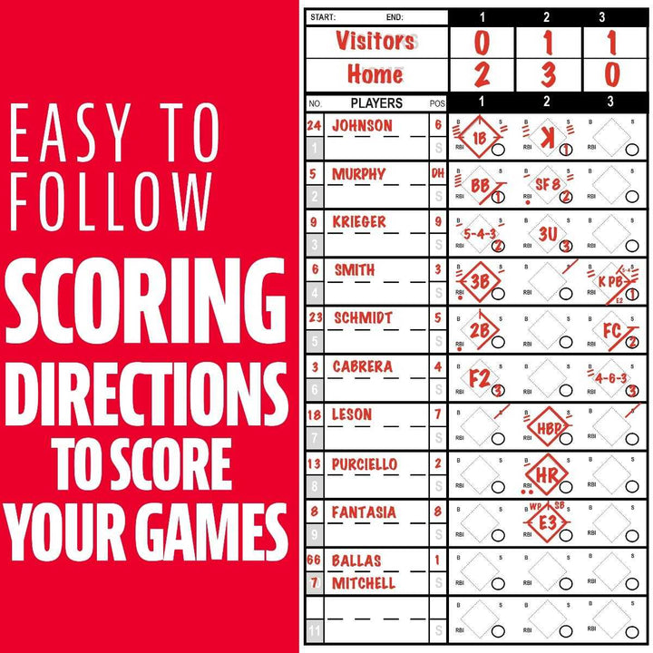 Franklin Sports MLB Baseball/Softball Scorebook - HIT A Double