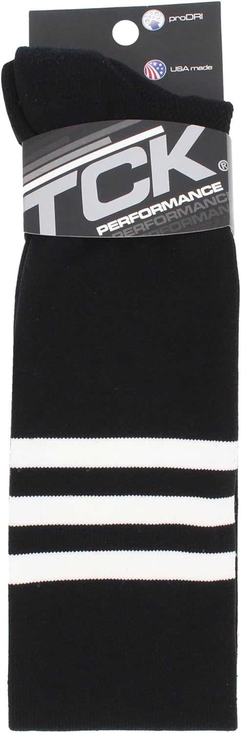 TCK Dugout Striped Over the Knee Baseball Socks - Black White - HIT a Double - 4