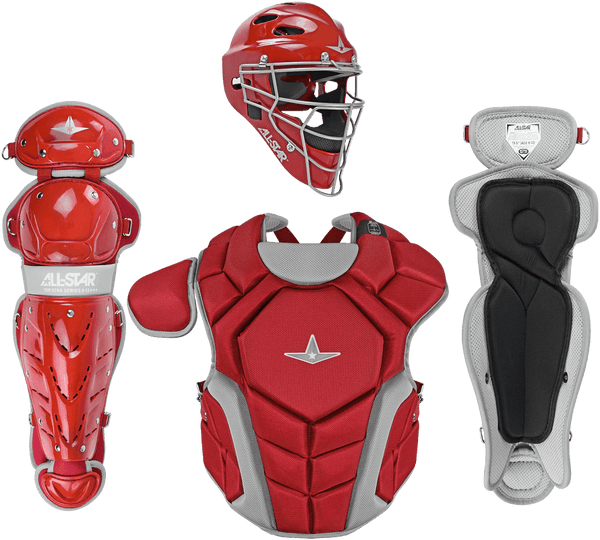 All-Star Top Star Series NOCSAE Catcher's Set (Ages 12-16) - Scarlet