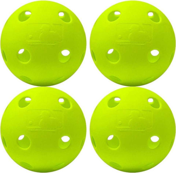 Franklin MLB 12" Indestruct-A-Ball Softball 4 pk - Yellow - HIT a Double - 1