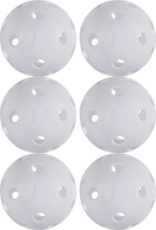 Franklin MLB 9" Indestruct-A-Ball Baseball 6 pk - White - HIT a Double - 1