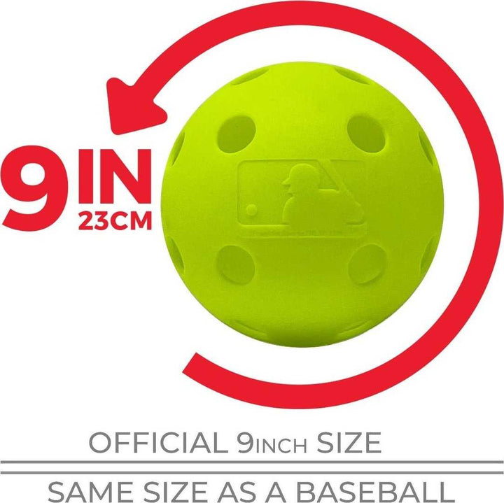 Franklin MLB 9" Indestruct-A-Ball Baseball 6 pk - Yellow - HIT a Double - 6