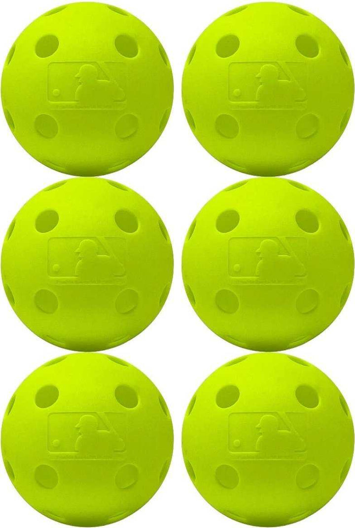 Franklin MLB 9" Indestruct-A-Ball Baseball 6 pk - Yellow - HIT a Double - 1