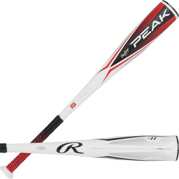 Rawlings 2024 Peak -11 2 5/8" Coach Pitch Bat - Red White - HIT a Double - 1