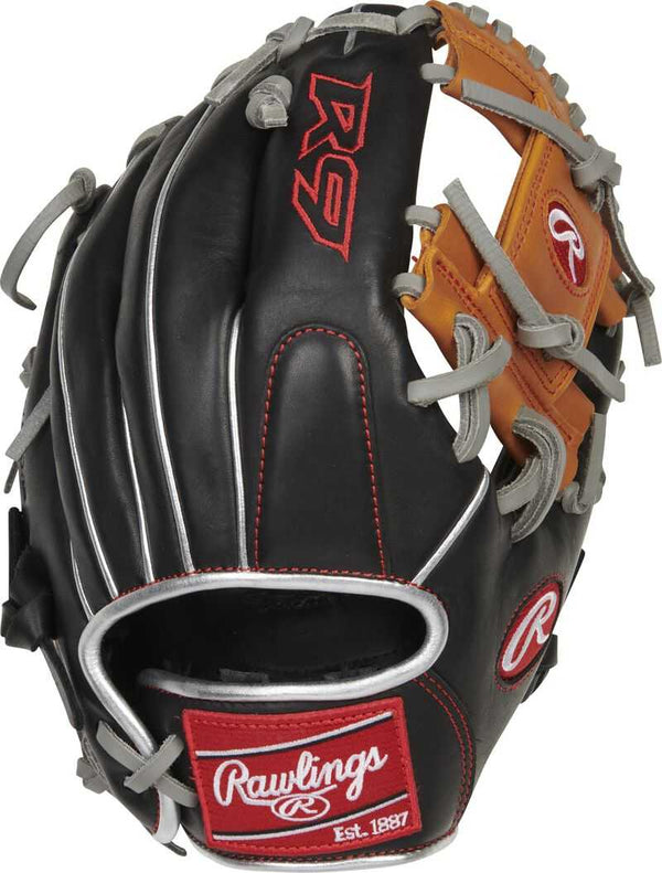 Rawlings R9 Contour Series 11.25" Infield Glove R91125U-2BT - Black Tan - HIT a Double - 1