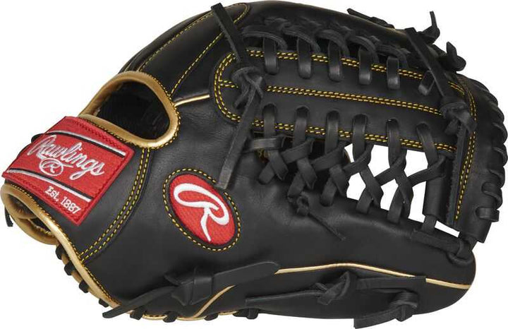 Rawlings R9 Series 11.75" 200-Pattern Infield Pitcher Glove R9205-4BG - Black Gold - HIT a Double - 3