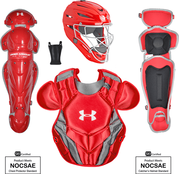 Under Armour Pro 4 Senior Catcher's Gear Box Set UACKCC4-SRP - Scarlet - HIT a Double - 1